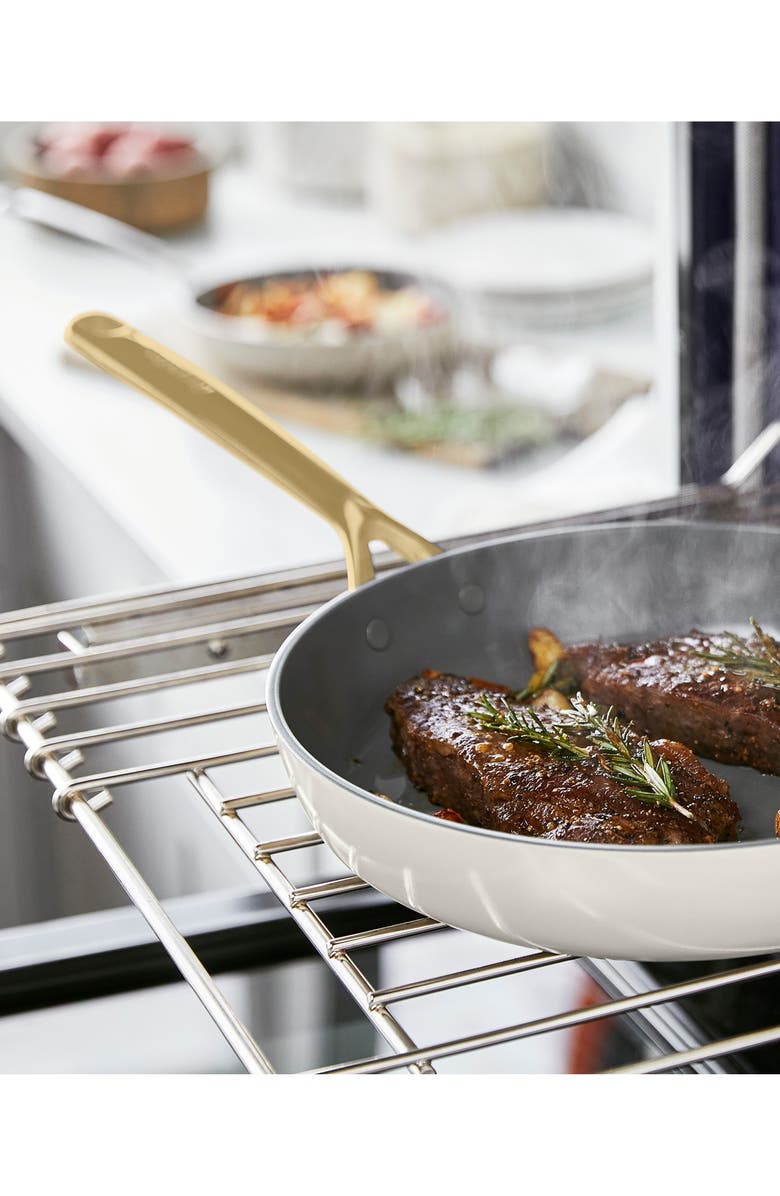 GreenPan GP5 Set of 2 Stainless Steel Nonstick Frying Pans, Alternate, color, Cream