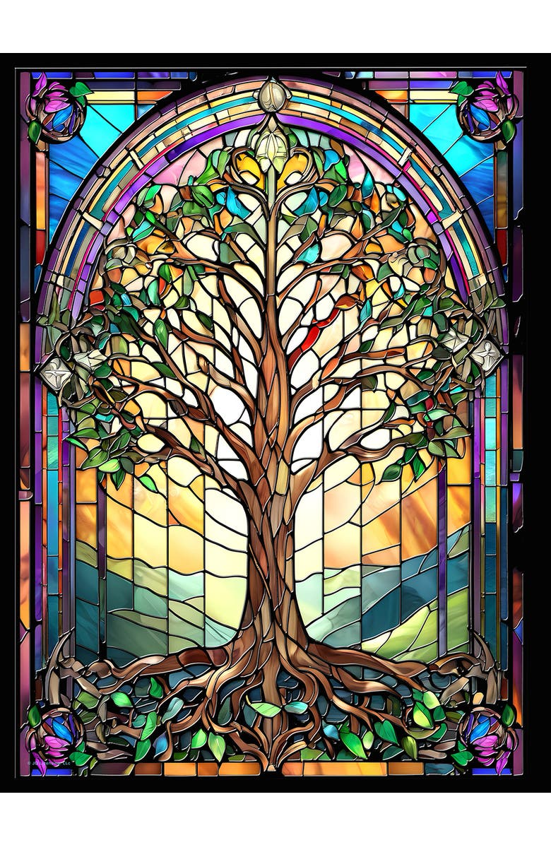 Sunsout Stained Glass Tree of Life 1000 piece Jigsaw Puzzle for Adults, Alternate, color, Multicolor