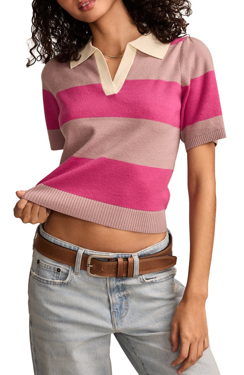 Lucky Brand Short Sleeve Polo Sweater, Main, color,