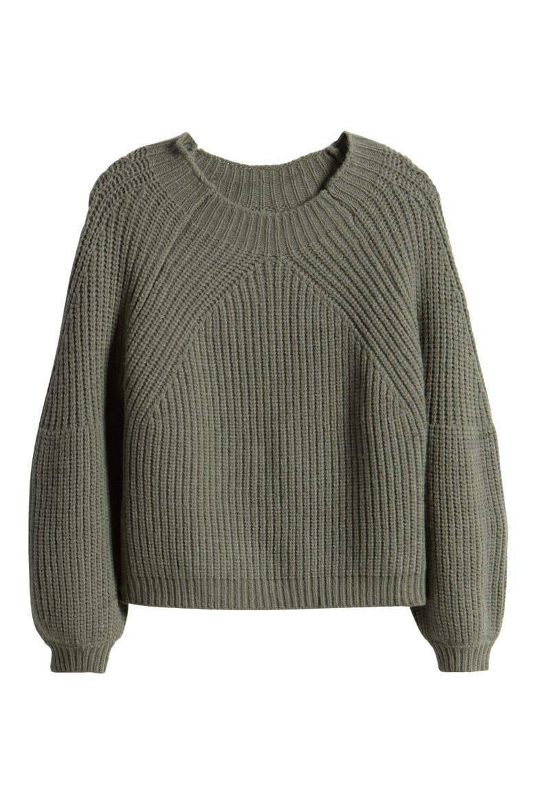 London Blouson Sleeve Sweater, Alternate, color, EMERALD