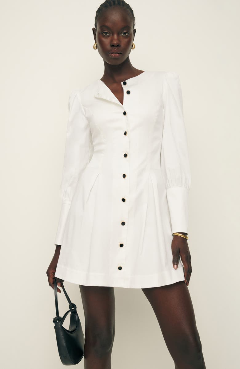 Reformation Lovisa Long Sleeve Stretch Organic Cotton Minidress, Alternate, color, 