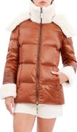 Dawn Levy Puffer Jacket with Genuine Shearling Trim
