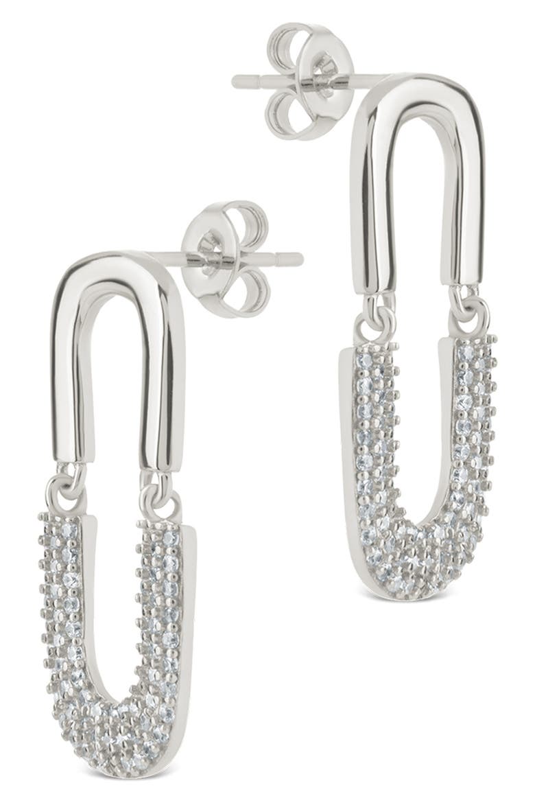 Ellie Radiant Arc Drop Earrings, Alternate, color, SILVER