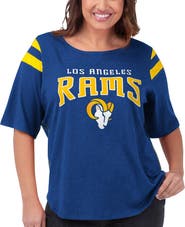 G-III 4HER BY CARL BANKS Women's G-III 4Her by Carl Banks Royal Los Angeles Rams Plus Size Linebacker T-Shirt