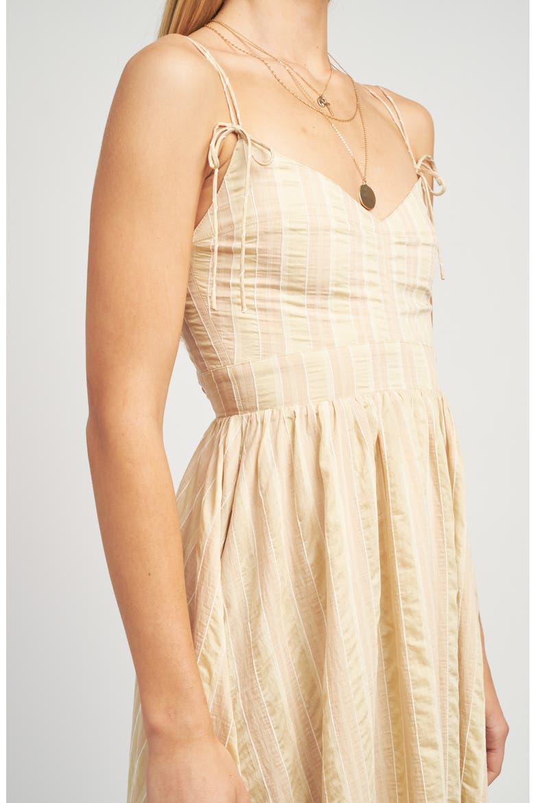 Brubeck Stripe Midi Dress, Alternate, color, PEACH TAUPE