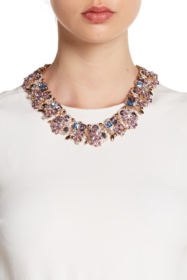 Purple Ivy Crystal Collar Necklace, Alternate, color, GOLD