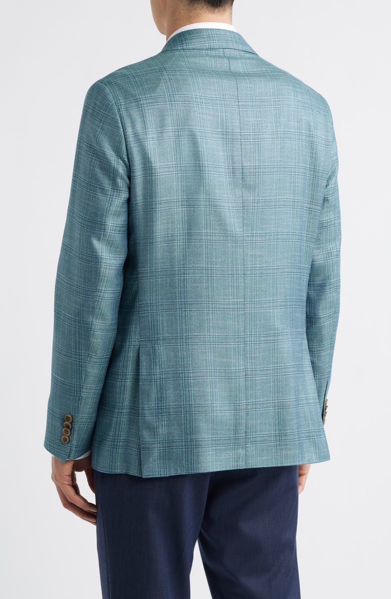 Jack Victor Midland Contemporary Fit Slub Check Plaid Sport Coat, Alternate, color, Dusty Teal