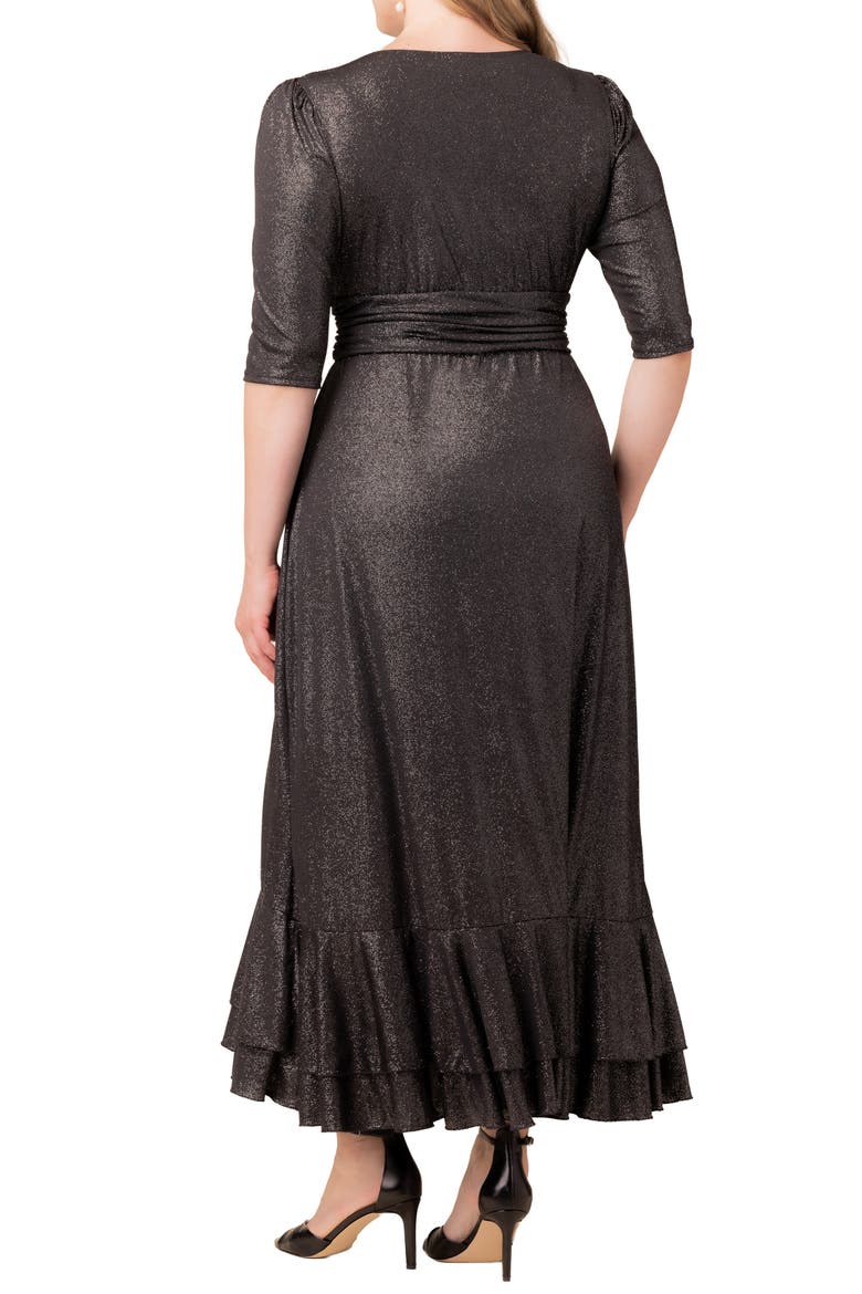 Glimmer Ruffle Gown, Alternate, color, SILVER STARLIGHT