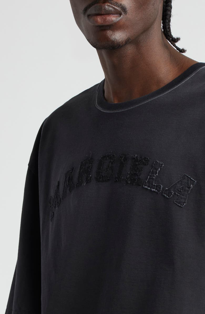 Maison Margiela Distressed Appliqué Logo Cotton T-Shirt, Alternate, color, 