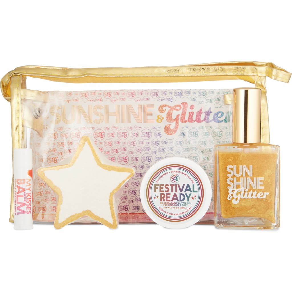 Sunshine & Glitter Kids' Seeing Stars Bath Set in Gold at Nordstrom