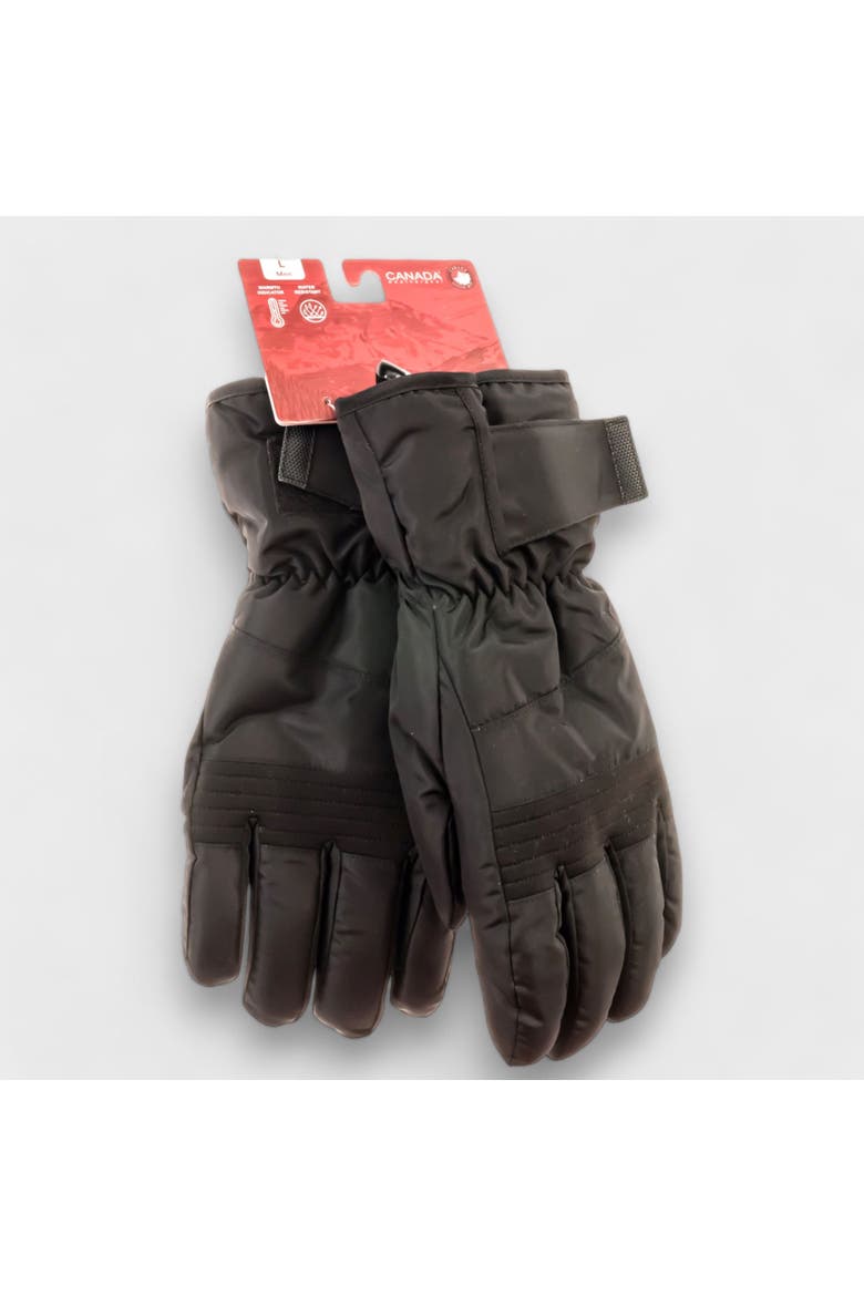 Men's Ski Gloves with Velcro Strap, Alternate, color, Black