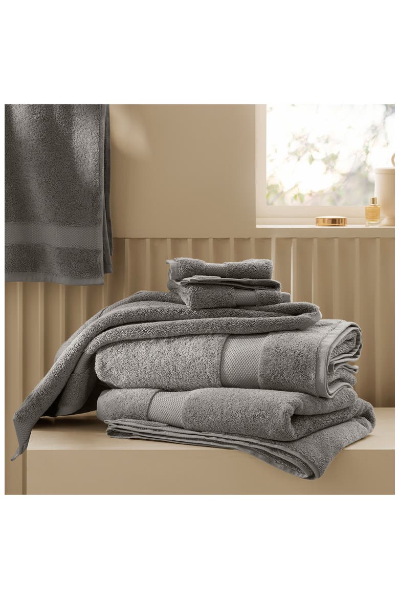 Plush 6-Piece Organic Cotton Bath Towel Set, Alternate, color, STONE