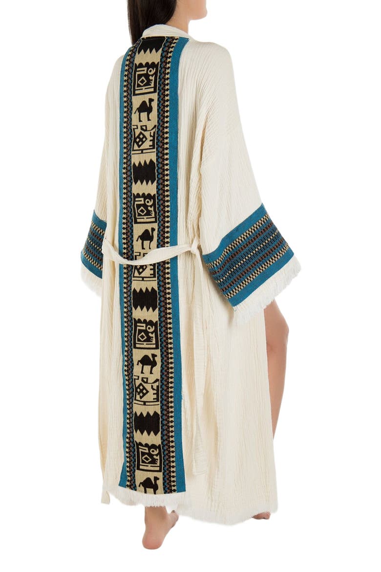 Kaia Emroidered Sleeve Handmade Robe Cover-Up, Alternate, color, White 1