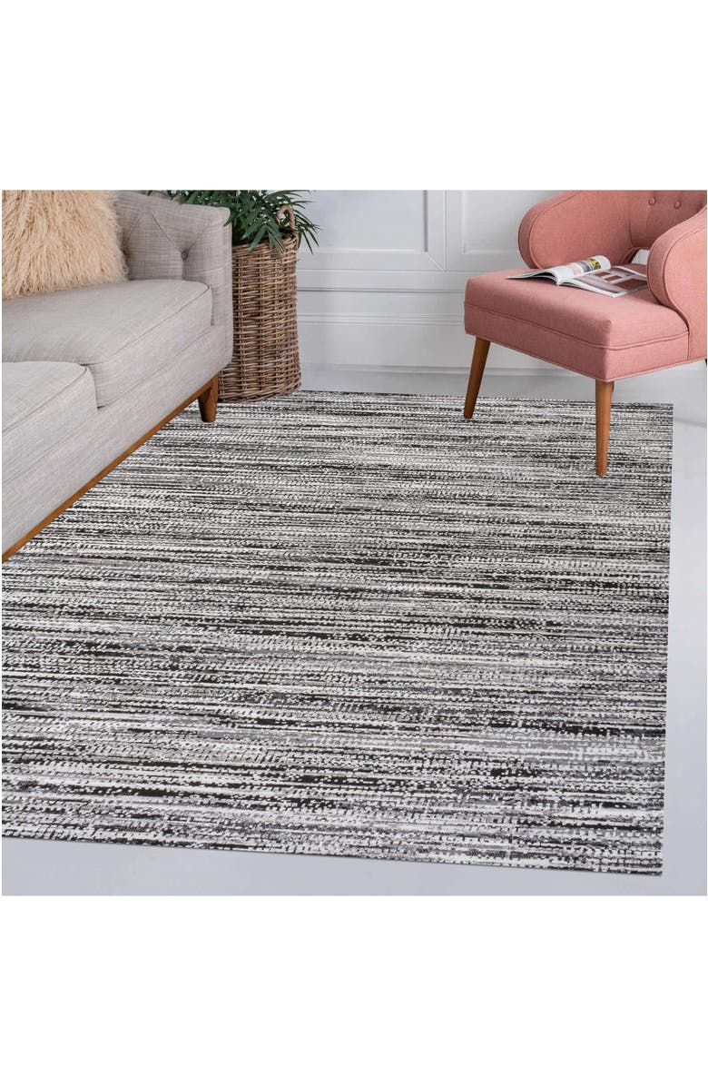 JONATHAN Y Lotus Modern Persian Floral Area Rug, Alternate, color, Black/Gray