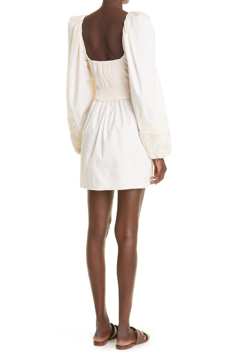 Tropical Mantra Long Sleeve Cutout Minidress, Alternate, color, ECRU