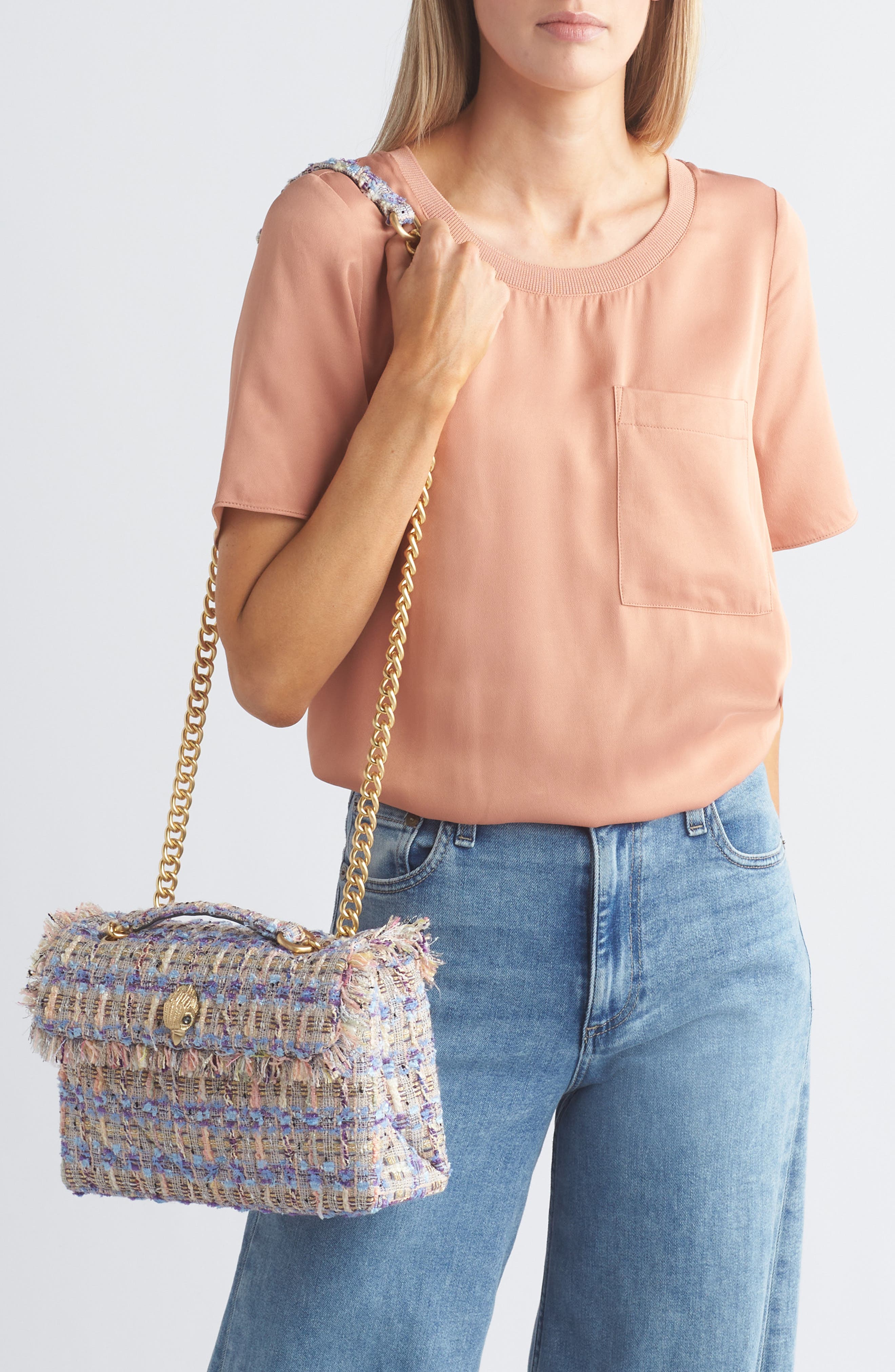 Kensington Tweed Shoulder Bag, Alternate, color, LIGHT/ PASTEL PURPLE