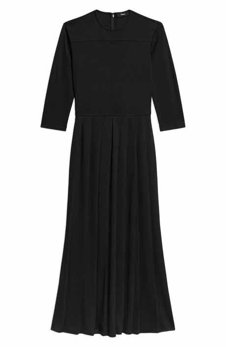 Theory Long Sleeve Pleated Dress