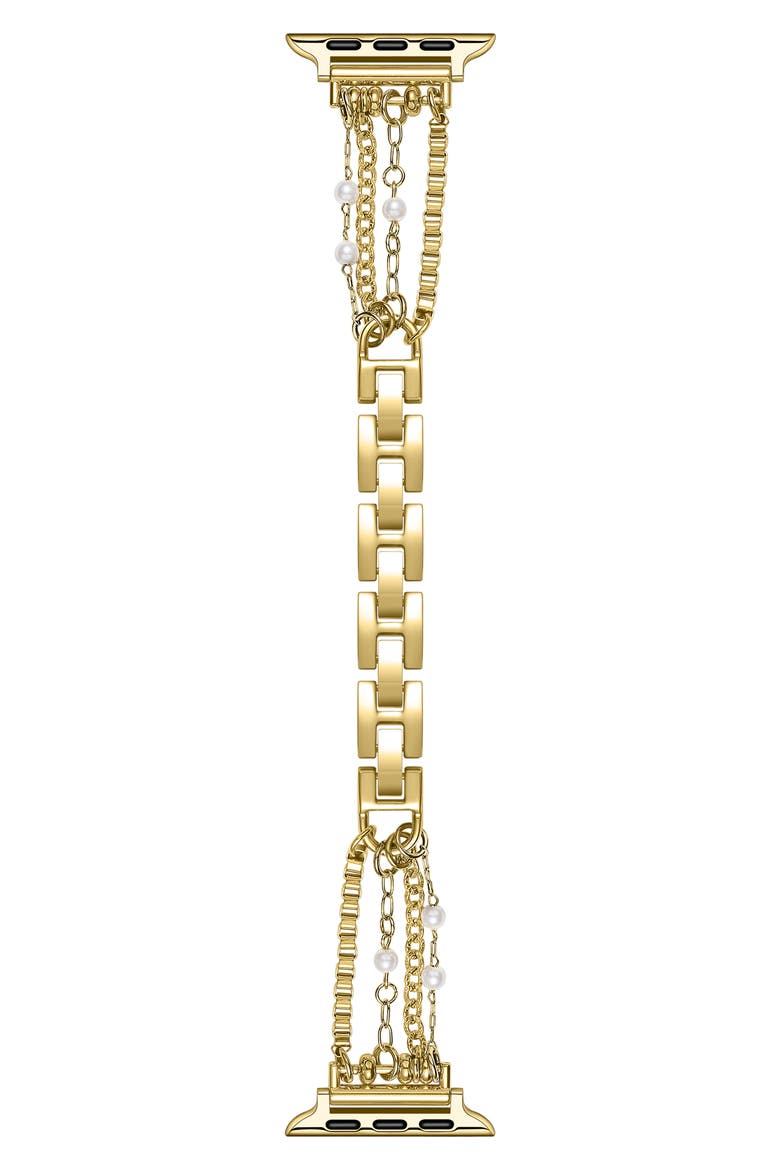 Gigi Pearl Chain Watchband, Alternate, color, GOLD