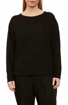 Vince Boxy Long Sleeve Cotton Crewneck Top