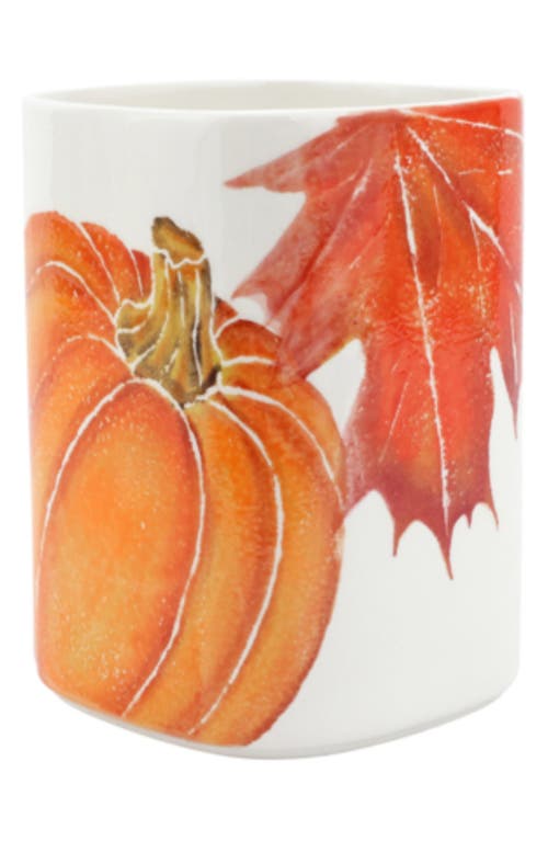 Vietri Pumpkins Utensil Holder In Orange