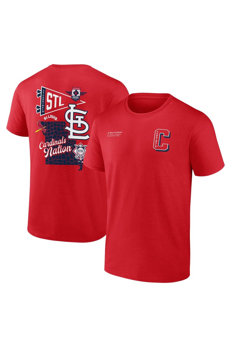 Men's Fanatics Branded Red St. Louis Cardinals Split Zone T-Shirt, Main, color, Red