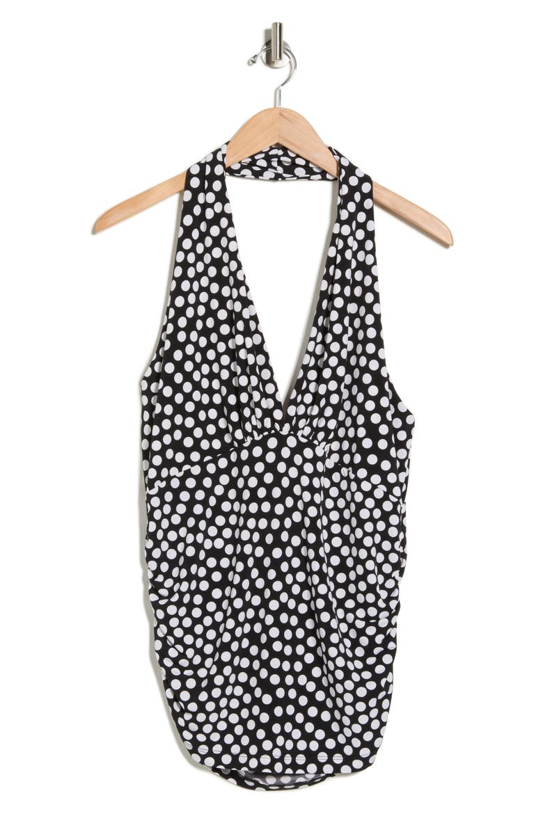 Polka Dot Halter Top, Alternate, color, BLACK