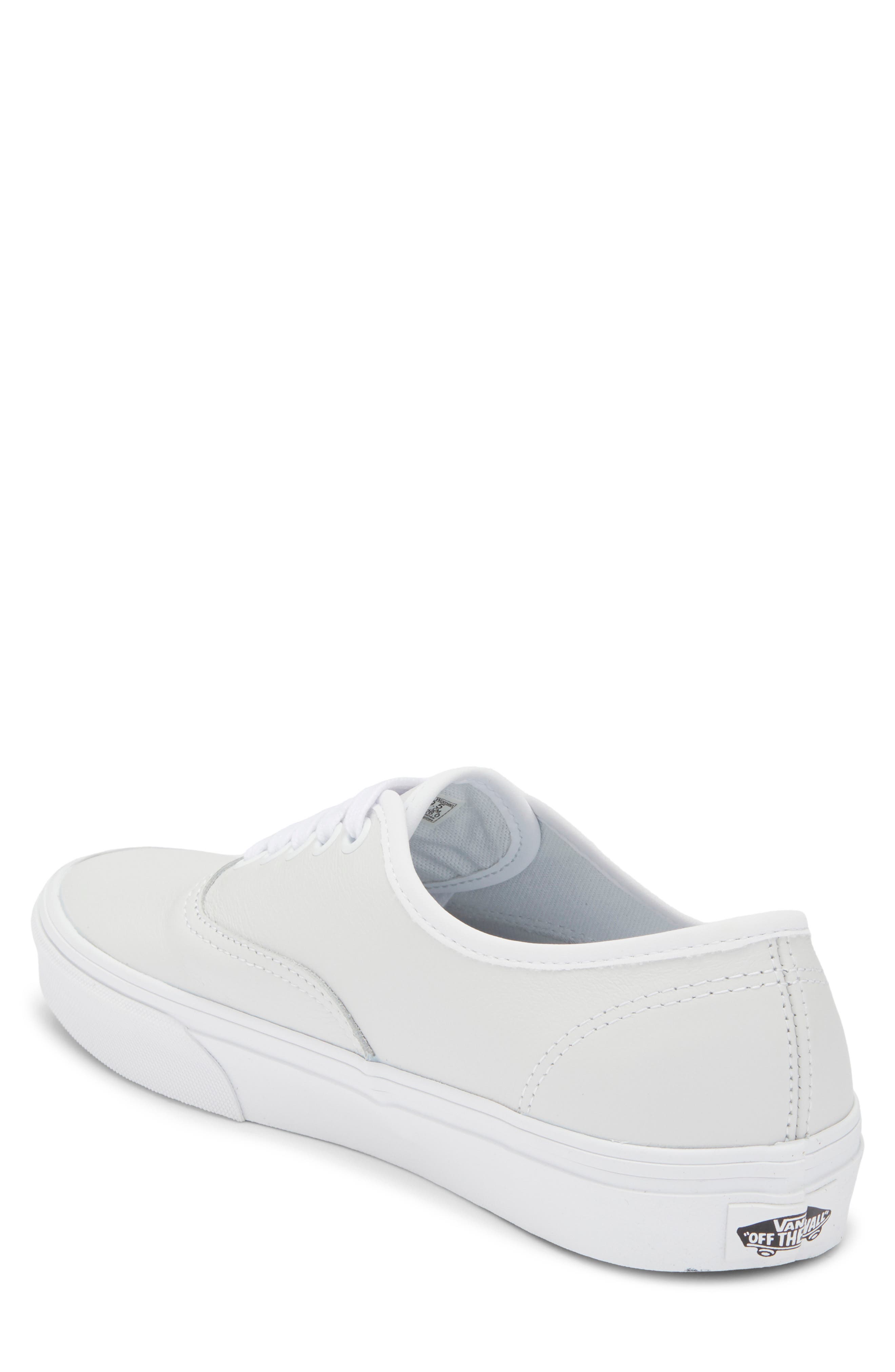 Authentic Leather Sneaker, Alternate, color, LEATHER TRUE WHITE/TRUE WHITE