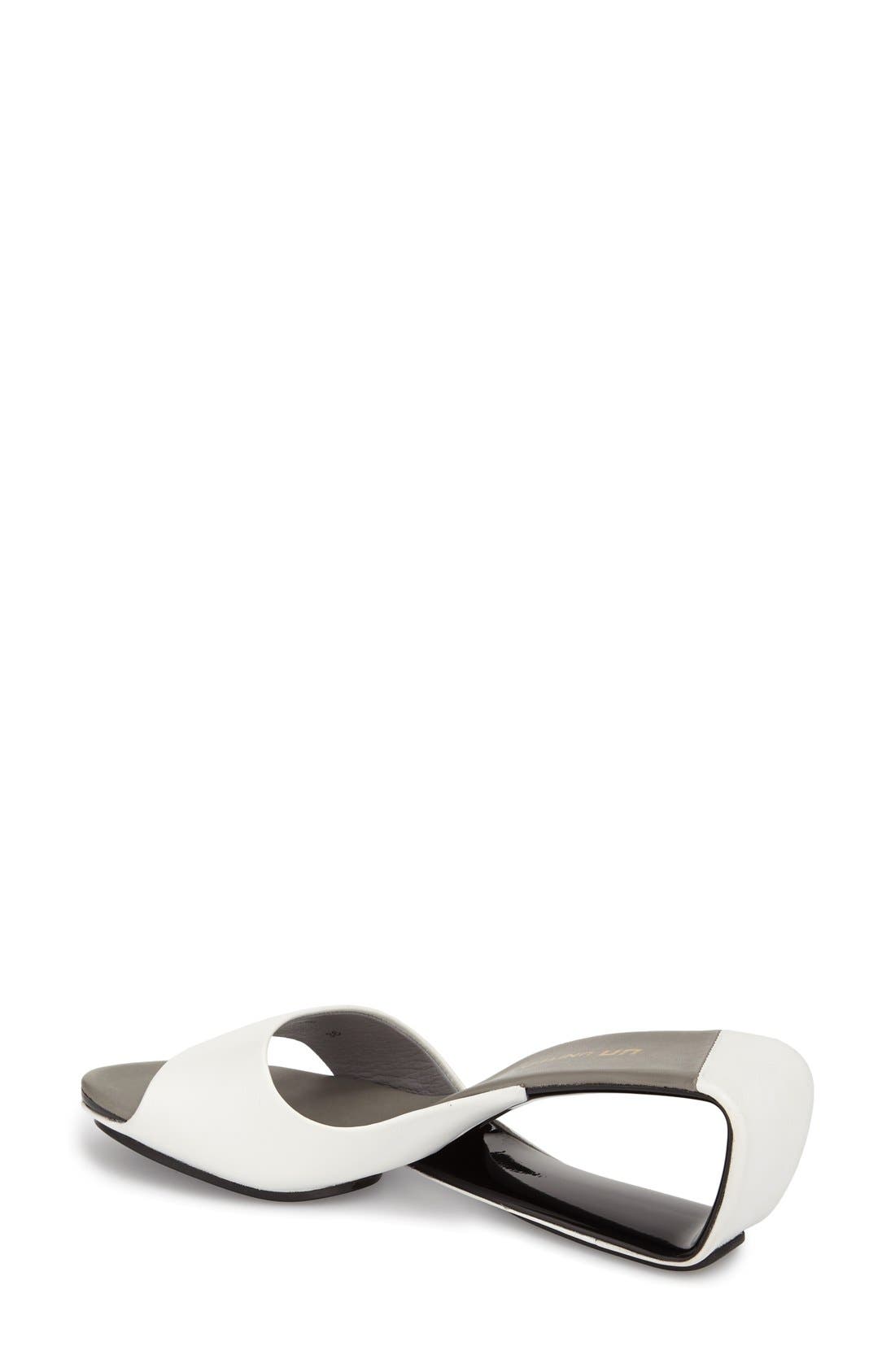 Collection 'Möbius' Stingray-Embossed Leather Sandal, Alternate, color, WHITE/ BLACK
