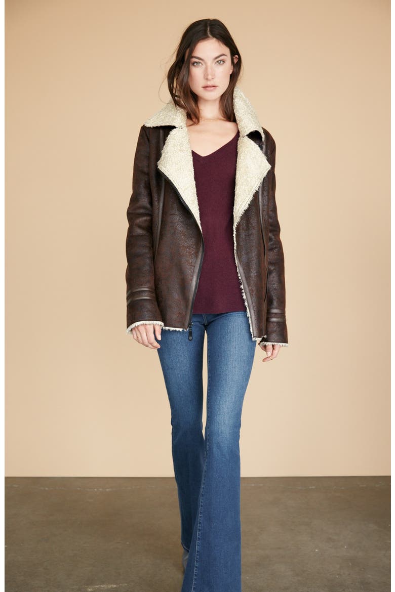Faux Shearling Jacket, Alternate, color, BLACK