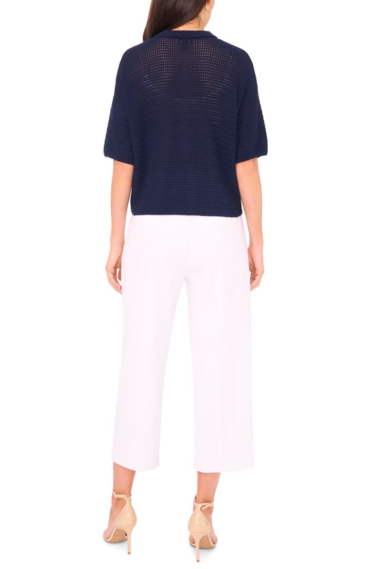 Cotton Short Sleeve Cardigan, Alternate, color, CLASSIC NAVY