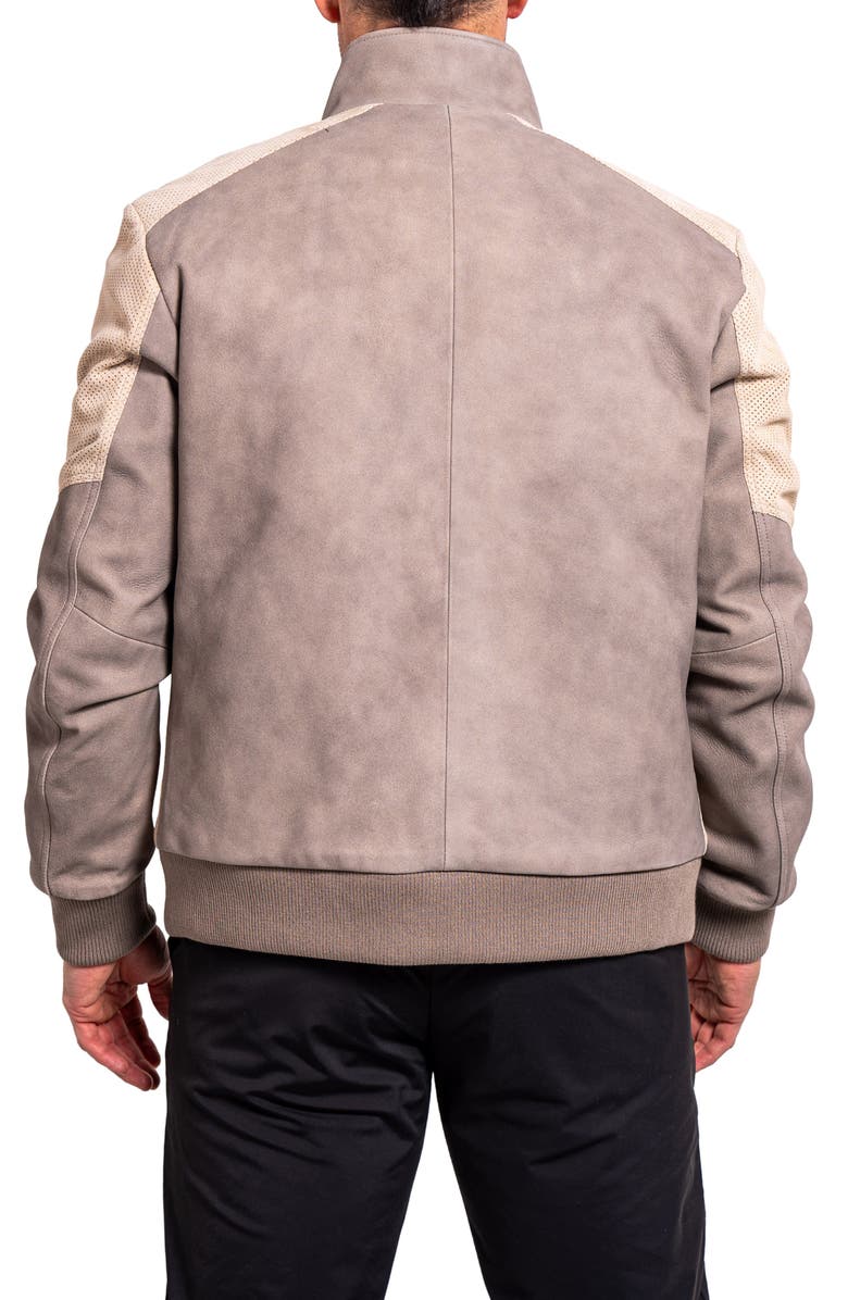 Maceoo Resistance Mixed Media Suede Jacket, Alternate, color, Grey