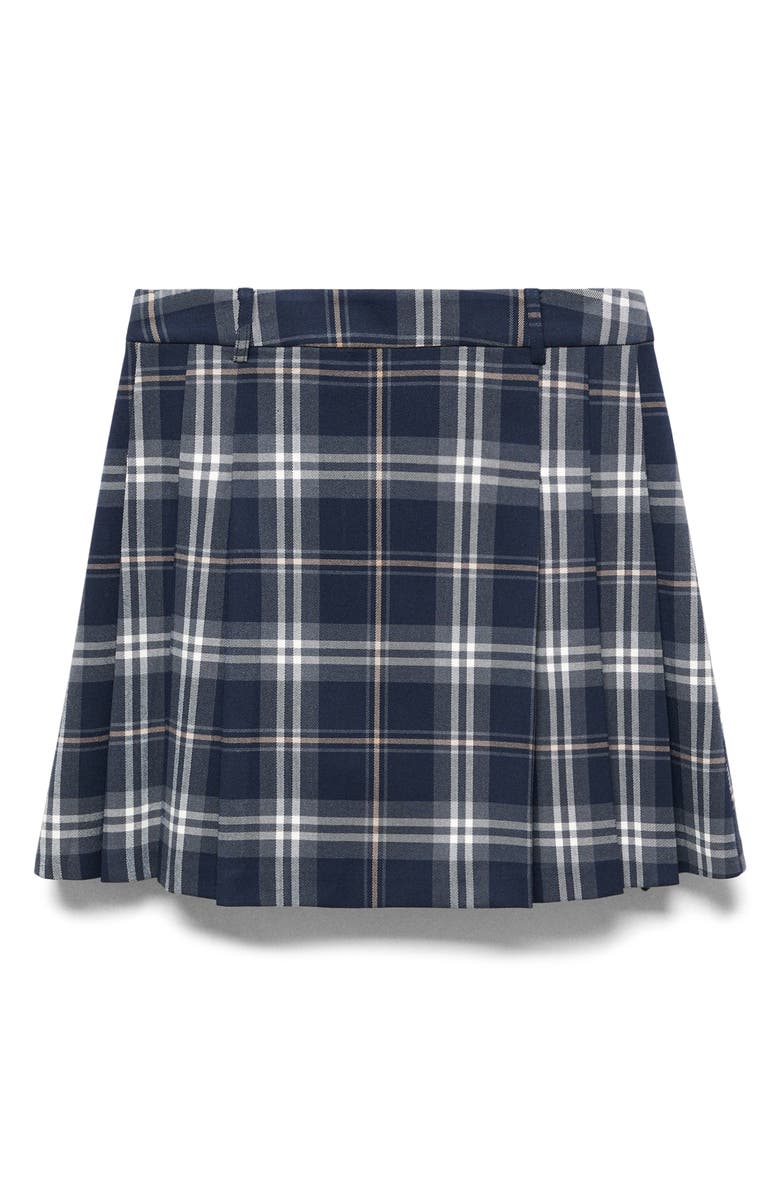 MANGO Plaid Pleated Miniskirt, Alternate, color, 