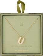 Leith Pavé Cubic Zirconia Initial Pendant Necklace