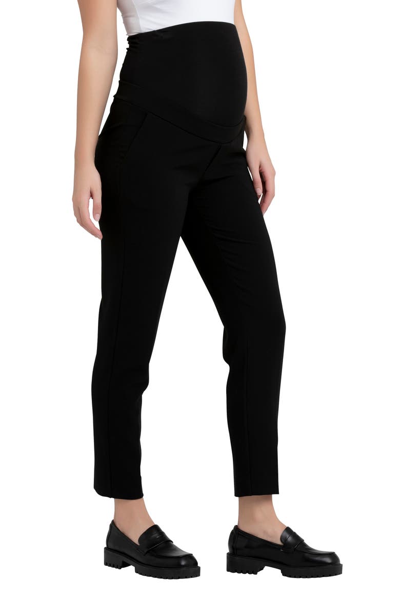 Alexa Classic Cropped Maternity Work Pant, Alternate, color, BLACK