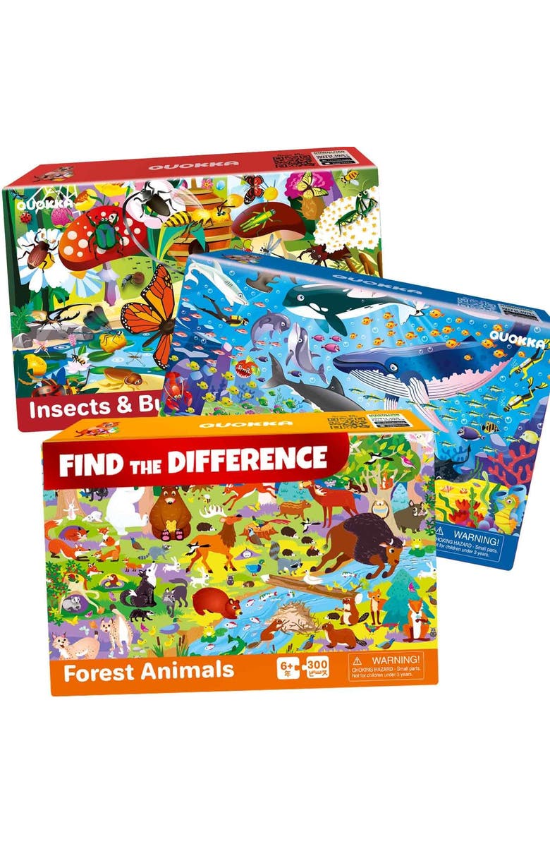 Quokka 3xSet Floor Jigsaw Puzzles for Kids - Unicorn & Princess, Ocean & Forest, Main, color, Ocean & Forest