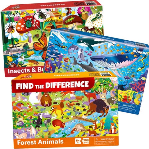 3xSet Floor Jigsaw Puzzles for Kids - Unicorn & Princess, Ocean & Forest