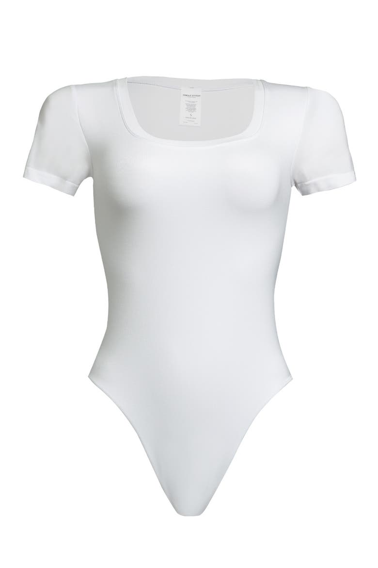 Seamless Modal Blend Bodysuit, Alternate, color, White