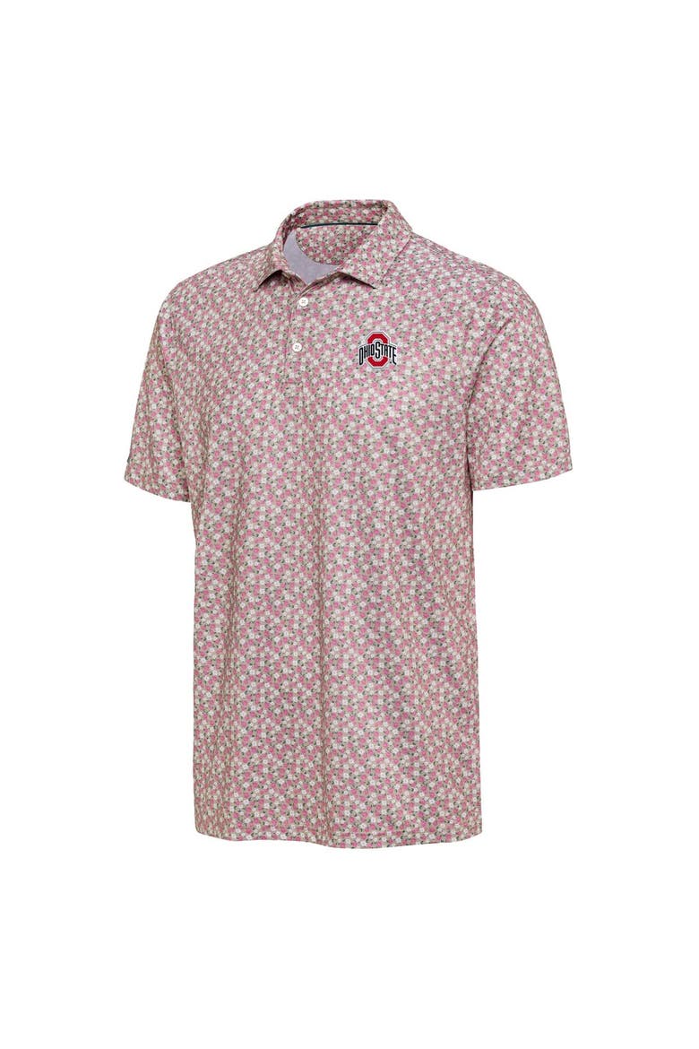 Men's Antigua  Pink Ohio State Buckeyes Desert Dry Dogwood Polo, Alternate, color, Pink