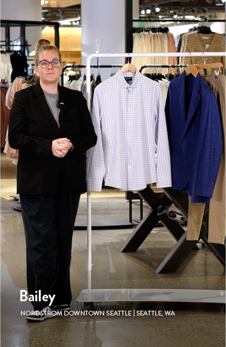 Leeward No-Tuck Check Knit Button-Up Shirt, sales video thumbnail