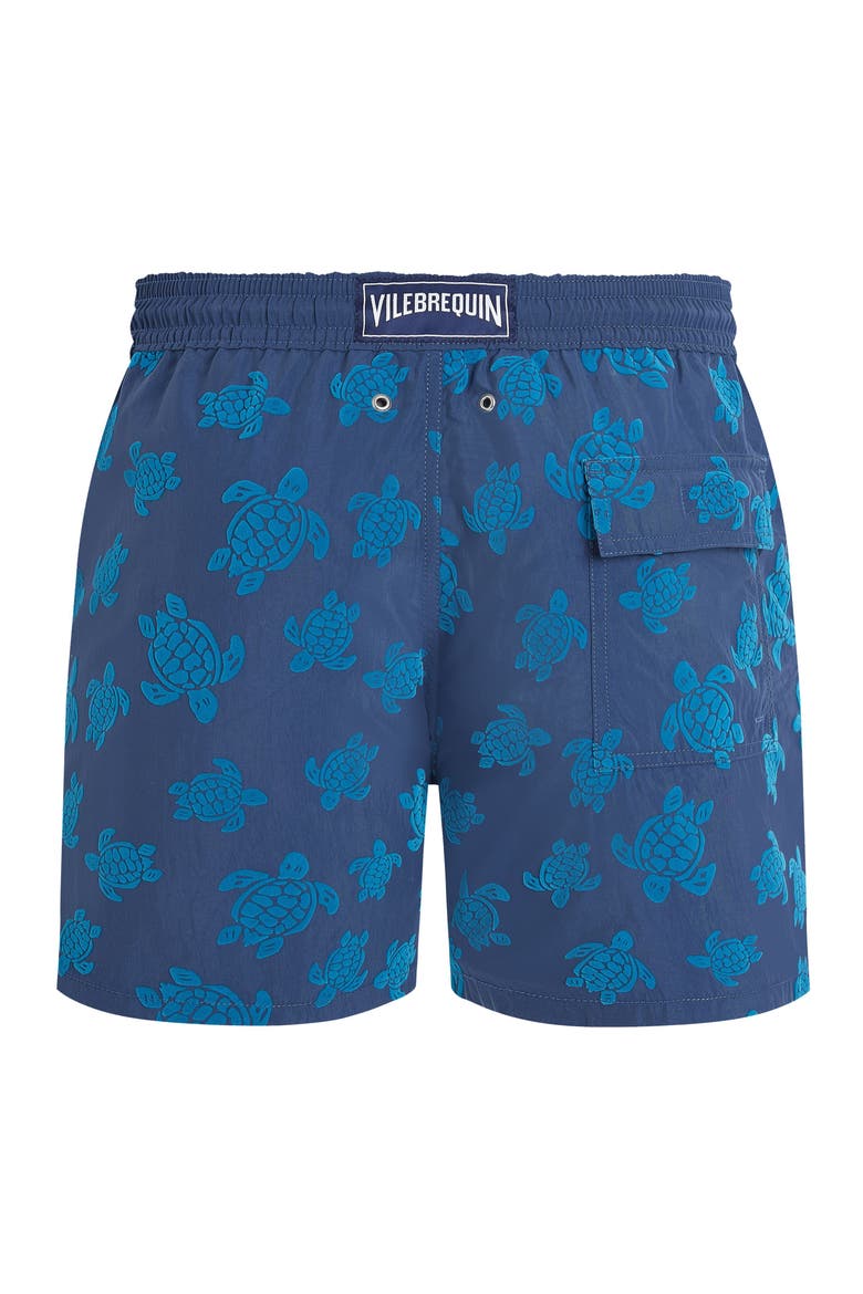Men Swim Shorts Flocked Ronde des Tortues, Alternate, color, Evening