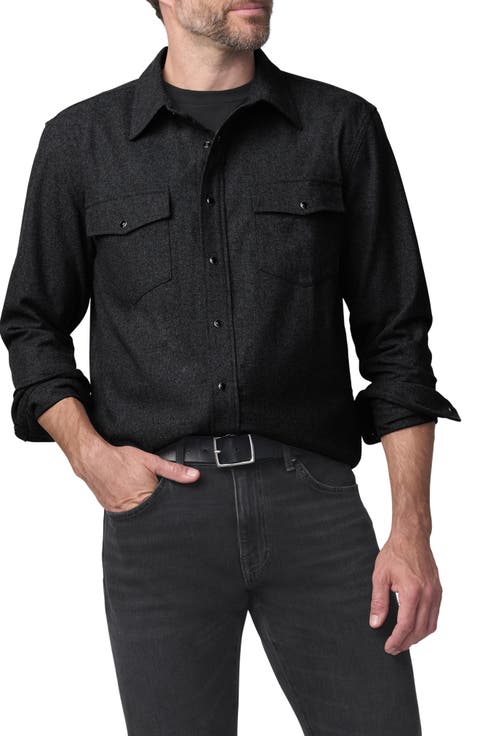 Double Pocket Western Flannel Shirt Jacket