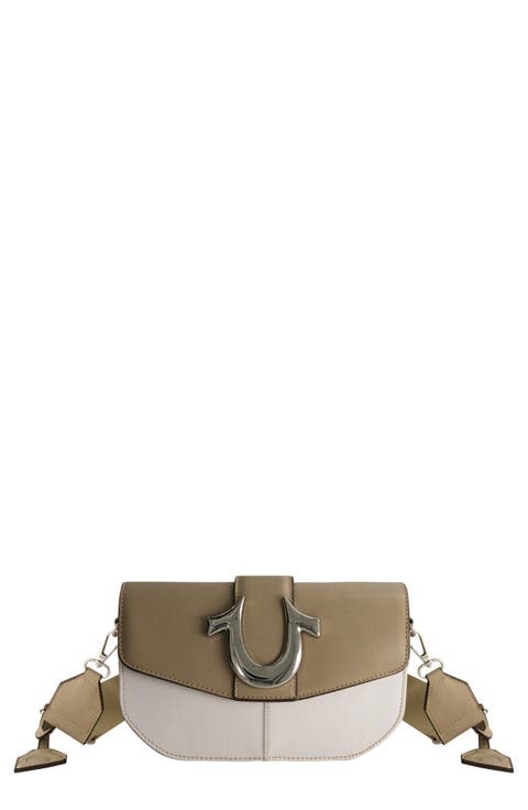 Denim Saddle Bag with Oversized Horseshoe Logo