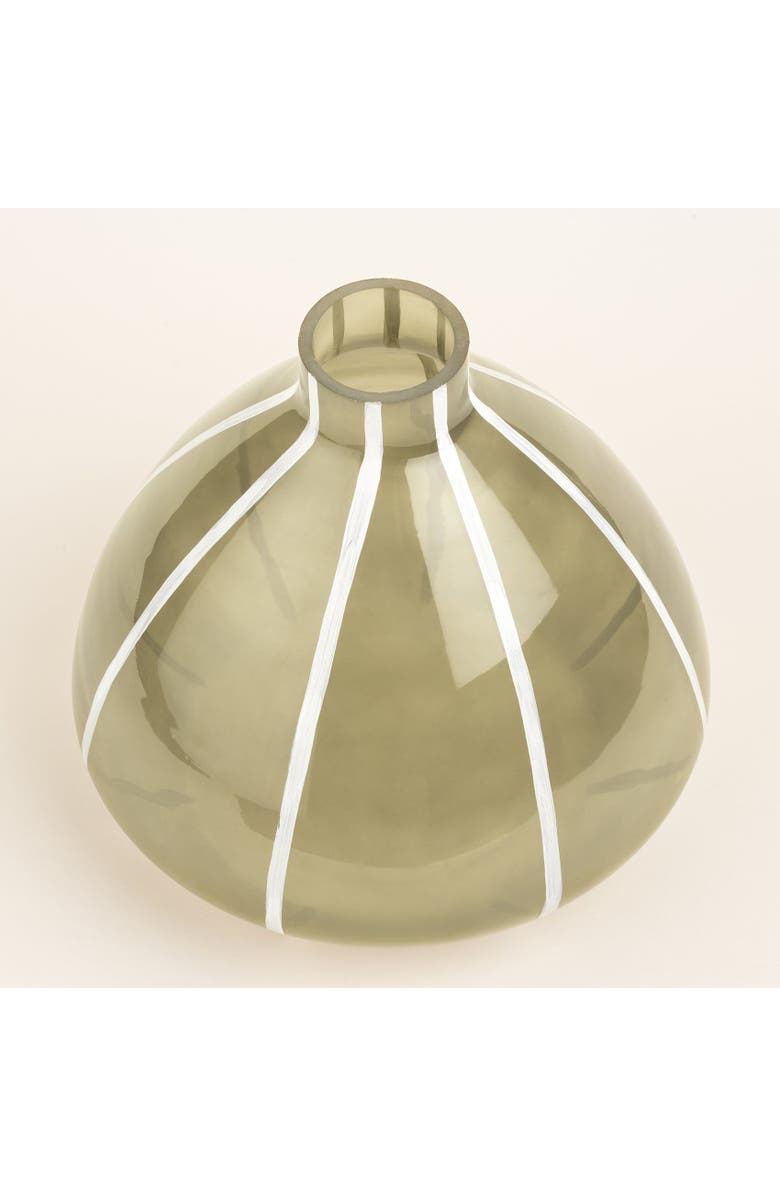 Zsa Zsa Zsu Aravali Hand Painted Glass Decorative Object 8X8 In, Alternate, color, Green