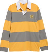 Stella McCartney Embroidered Crest Colorblock Stripe Long Sleeve Rugby Polo