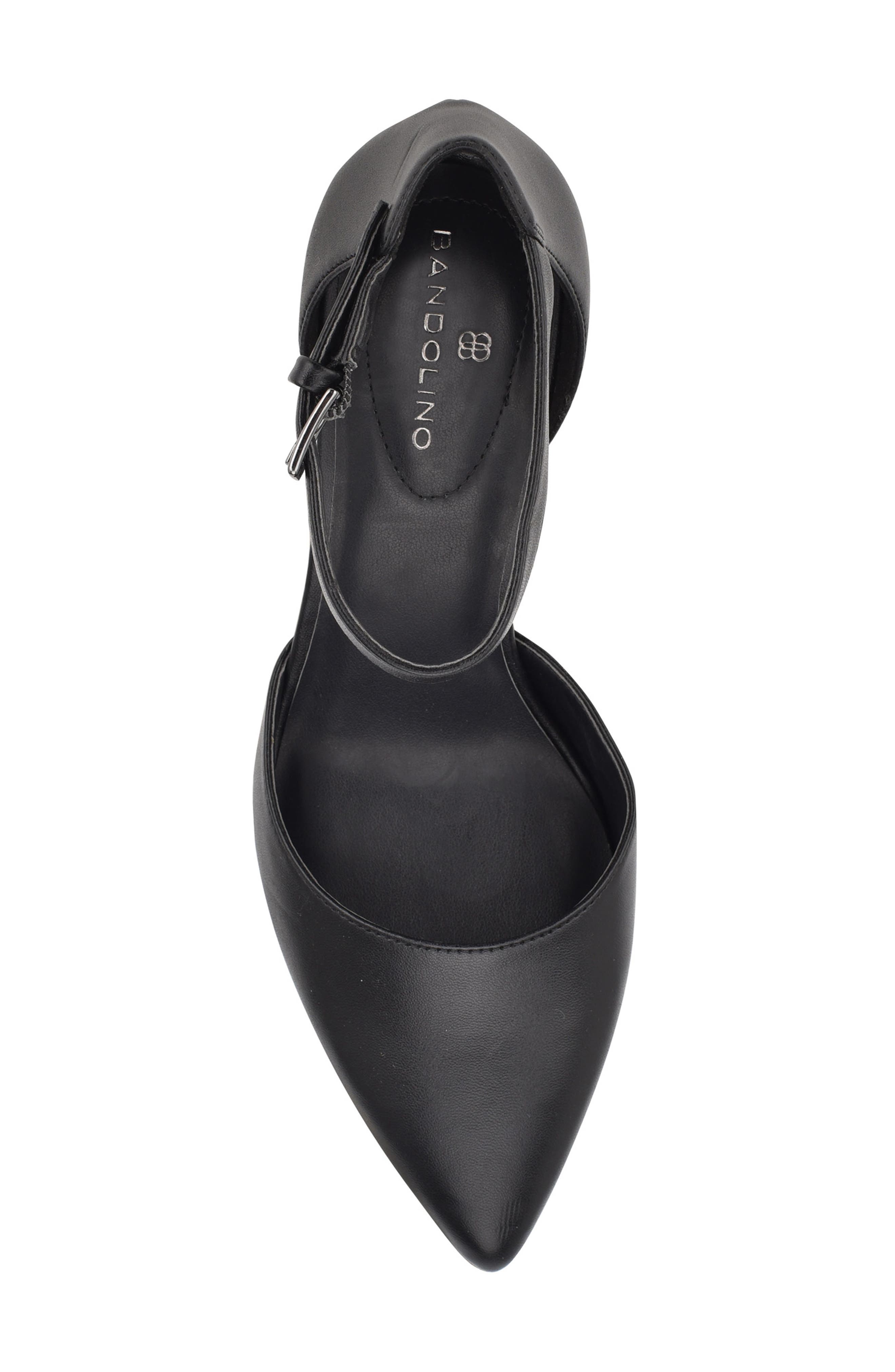 Bandolino Ginata Pointed Toe Ankle Strap Pump, Alternate, color, Black Nappa - Blkll