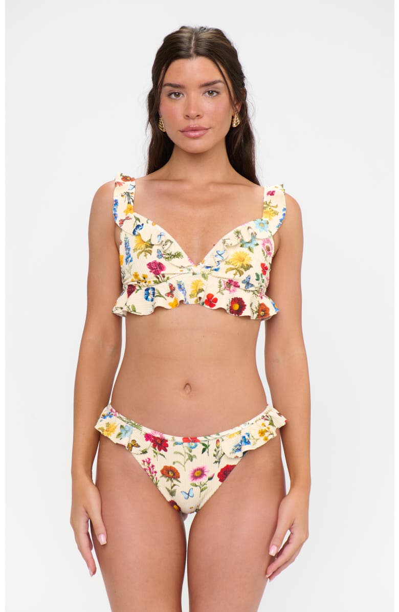Show Me Your Mumu Island Ruffle Top, Main, color, French Floral Rib Scrunch