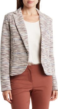Amanda & Chelsea Classic One-Button Tweed Blazer