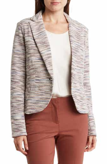 Amanda & Chelsea Classic One-Button Tweed Blazer