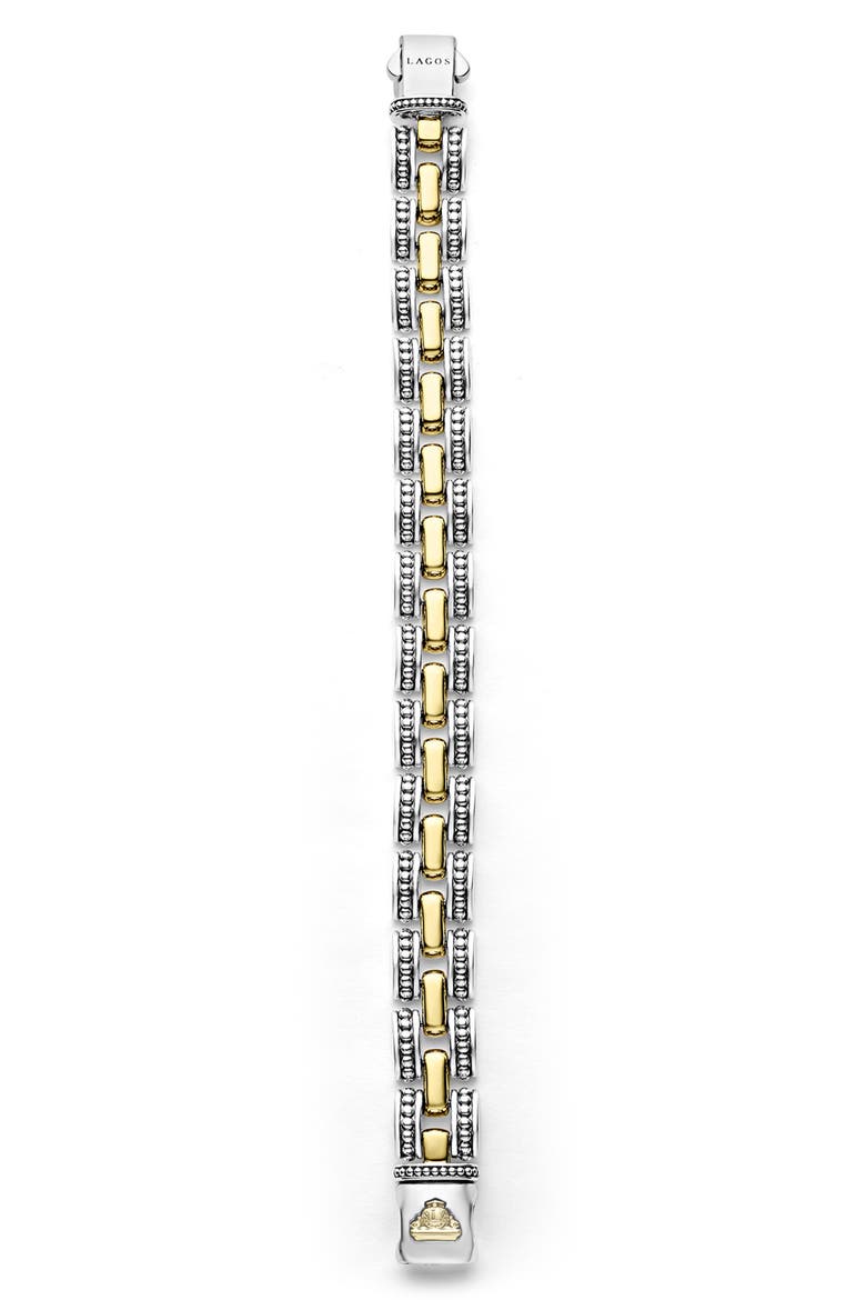 Gold Caviar Link Bracelet, Alternate, color, TWO-TONE