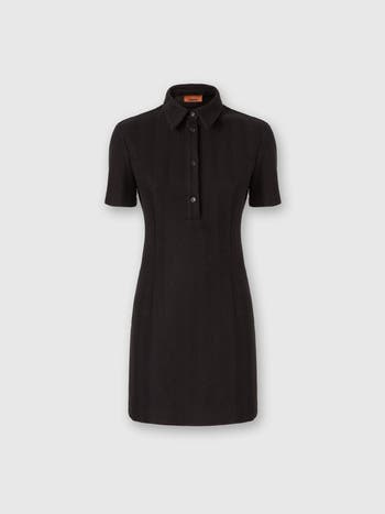 オールインワン・サロペット Missoni Black Chevron Cotton Viscose Polo Mini Dress Polo mini-dress in cotton and chevron viscose